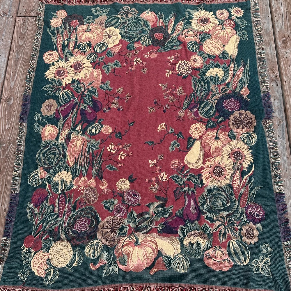 L.L. Bean Fall Harvest Pumpkin Spice Thanksgiving Throw Tapestry